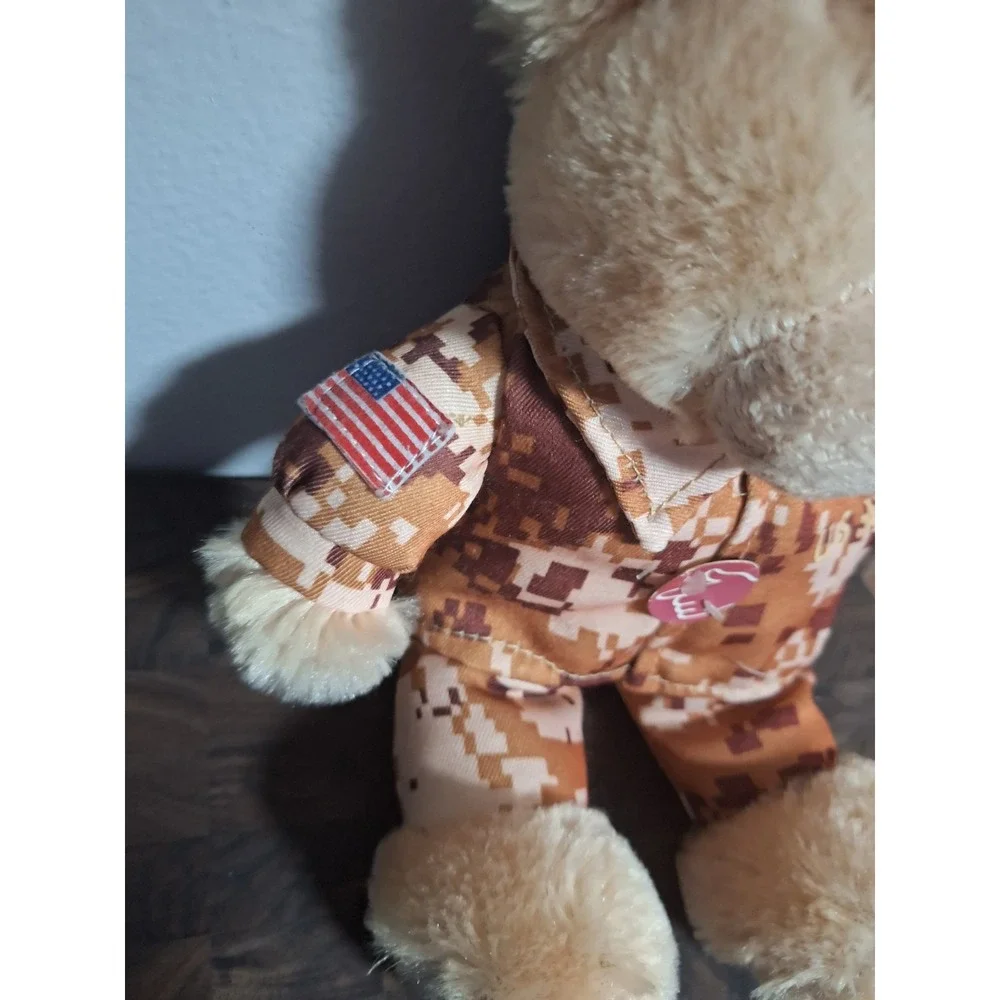 Dan Dee Desert Camo Military Teddy Bear Plush USA Flag Army Digital Camouflage